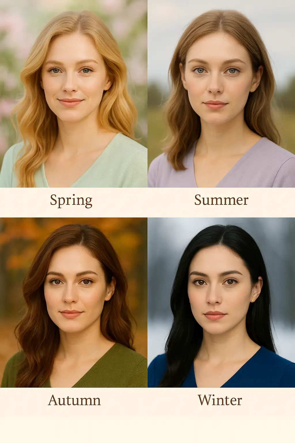 Overview of the four main seasons: Spring, Summer, Autumn, Winter Overview of the four main seasons: Spring, Summer, Autumn, Winter