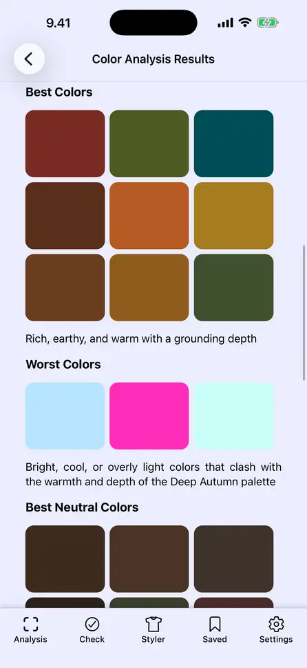 Explore your best and worst colours